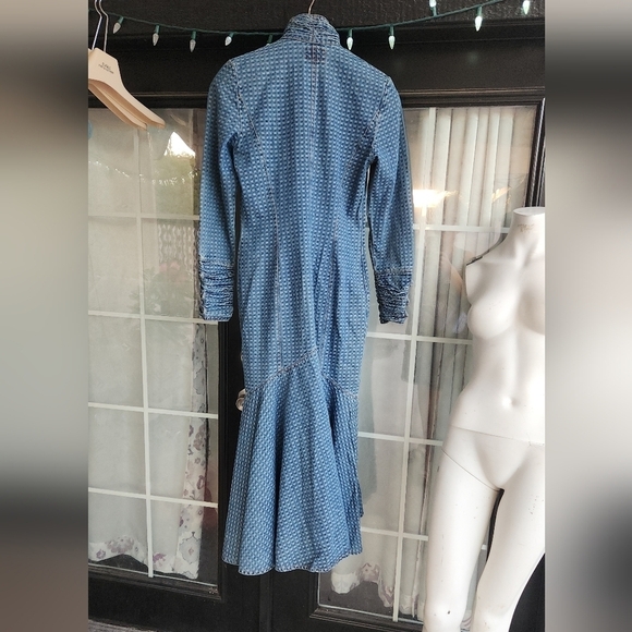 VERY RARE VINTAGE 70’s WESTERN JEAN DRESS - Picture 7 of 16